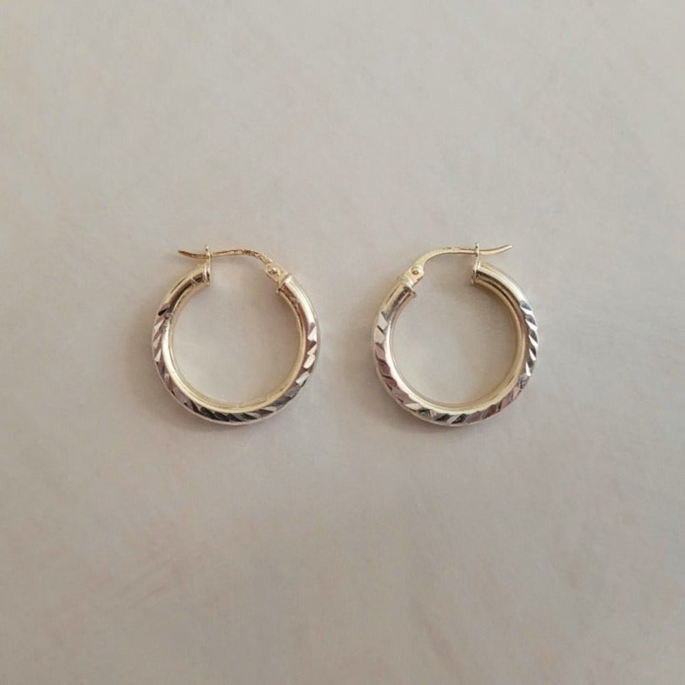 .925 Gold-Plated Sterling Silver Hoops